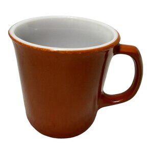 Vtg Corning Brown Milk Glass Mug Cup USA Made D Handle 3.5"H Retro